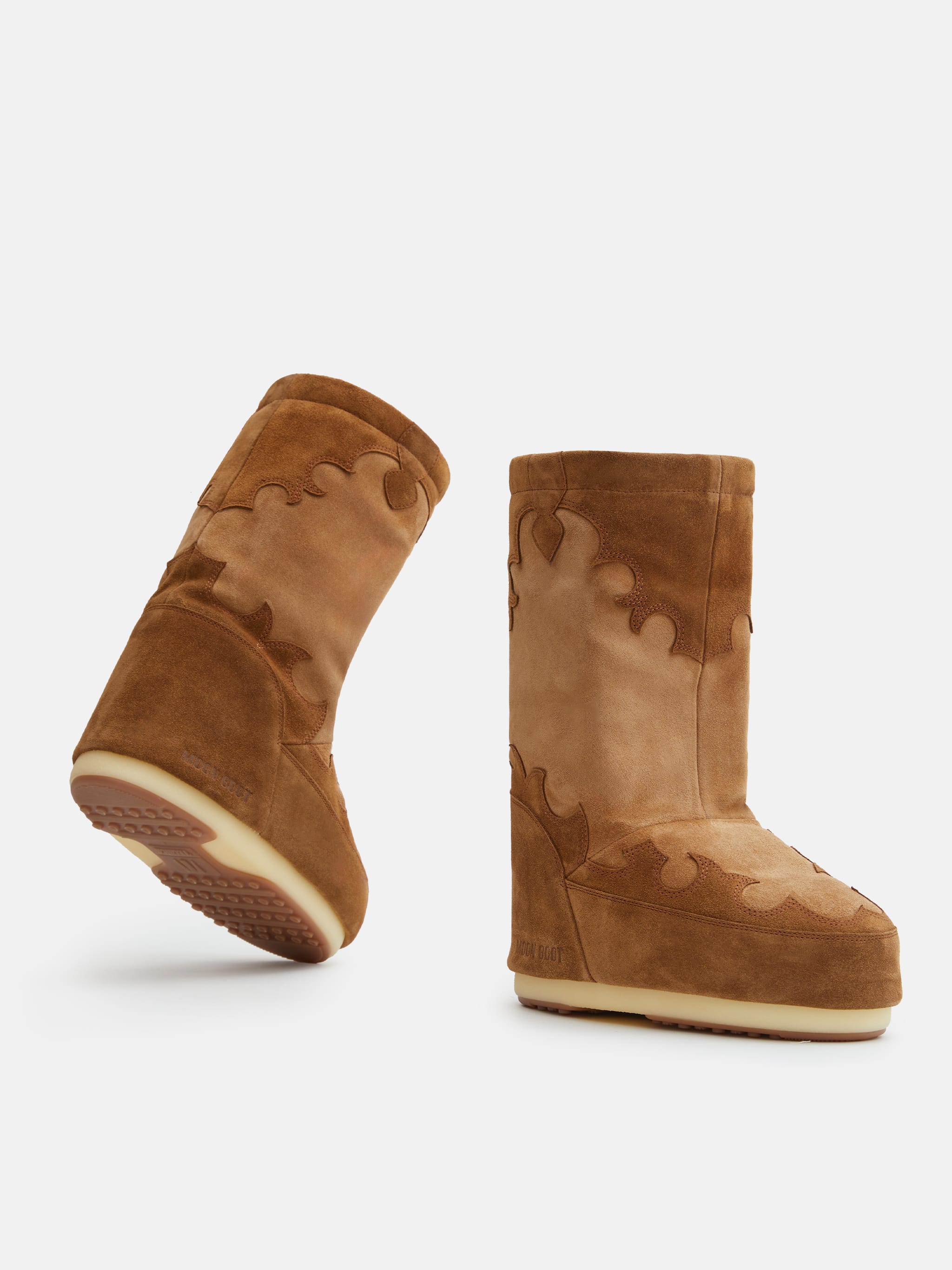 ICON SUEDE EMBROIDERY BROWN BOOTS image number 2