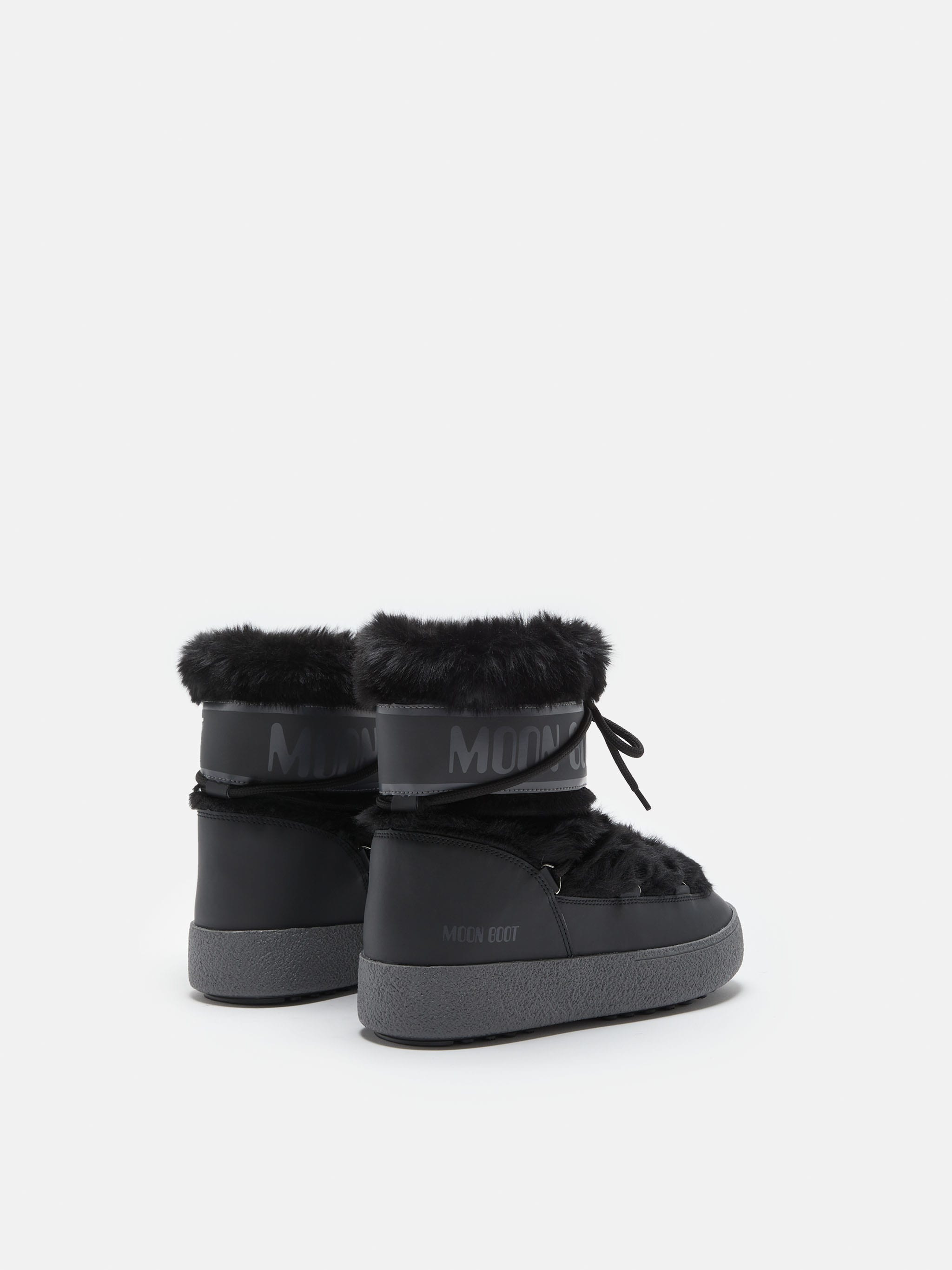 LTRACK LOW BLACK FAUX-FUR BOOTS