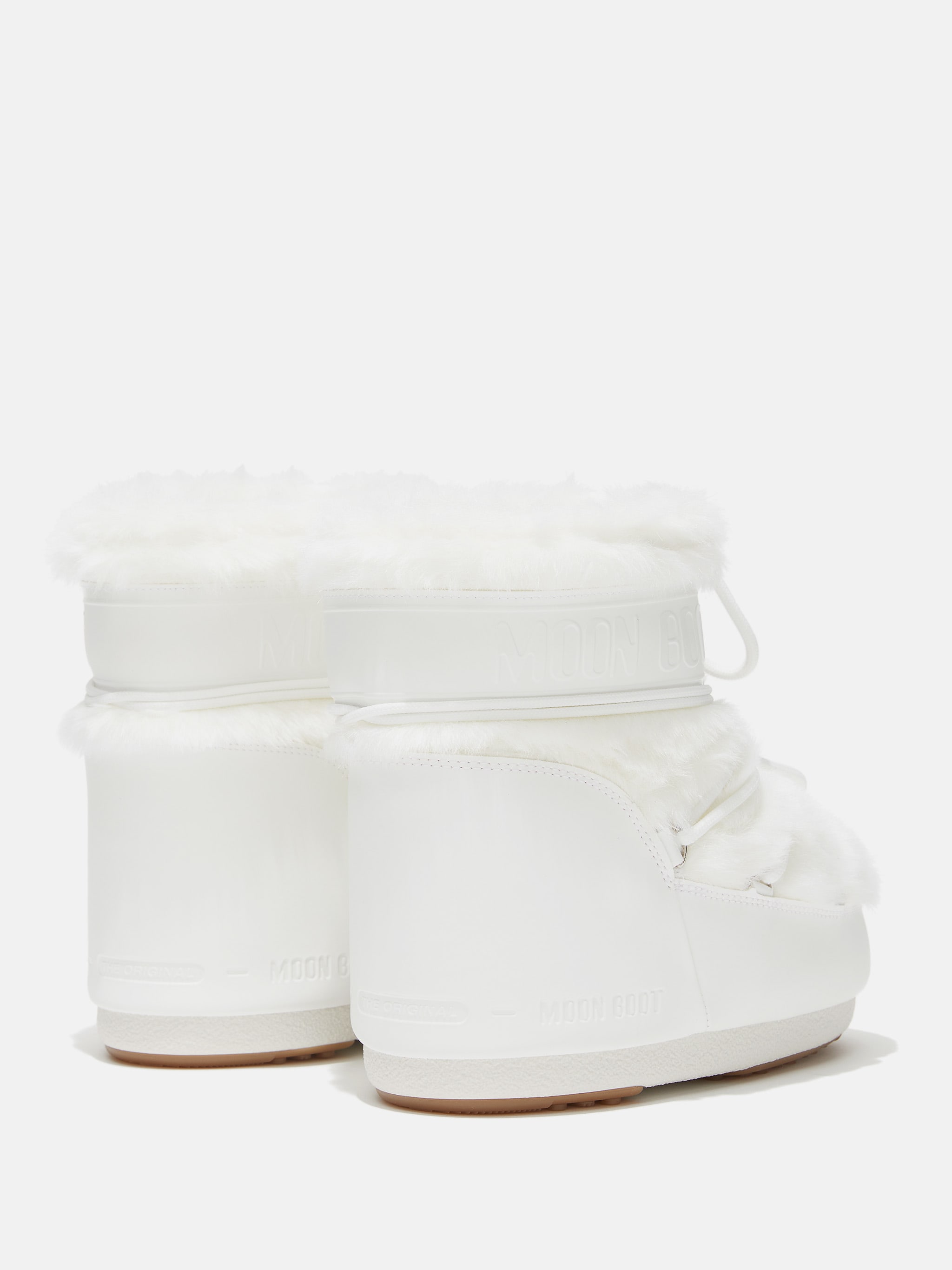 ICON LOW WHITE FAUX-FUR BOOTS image number 1