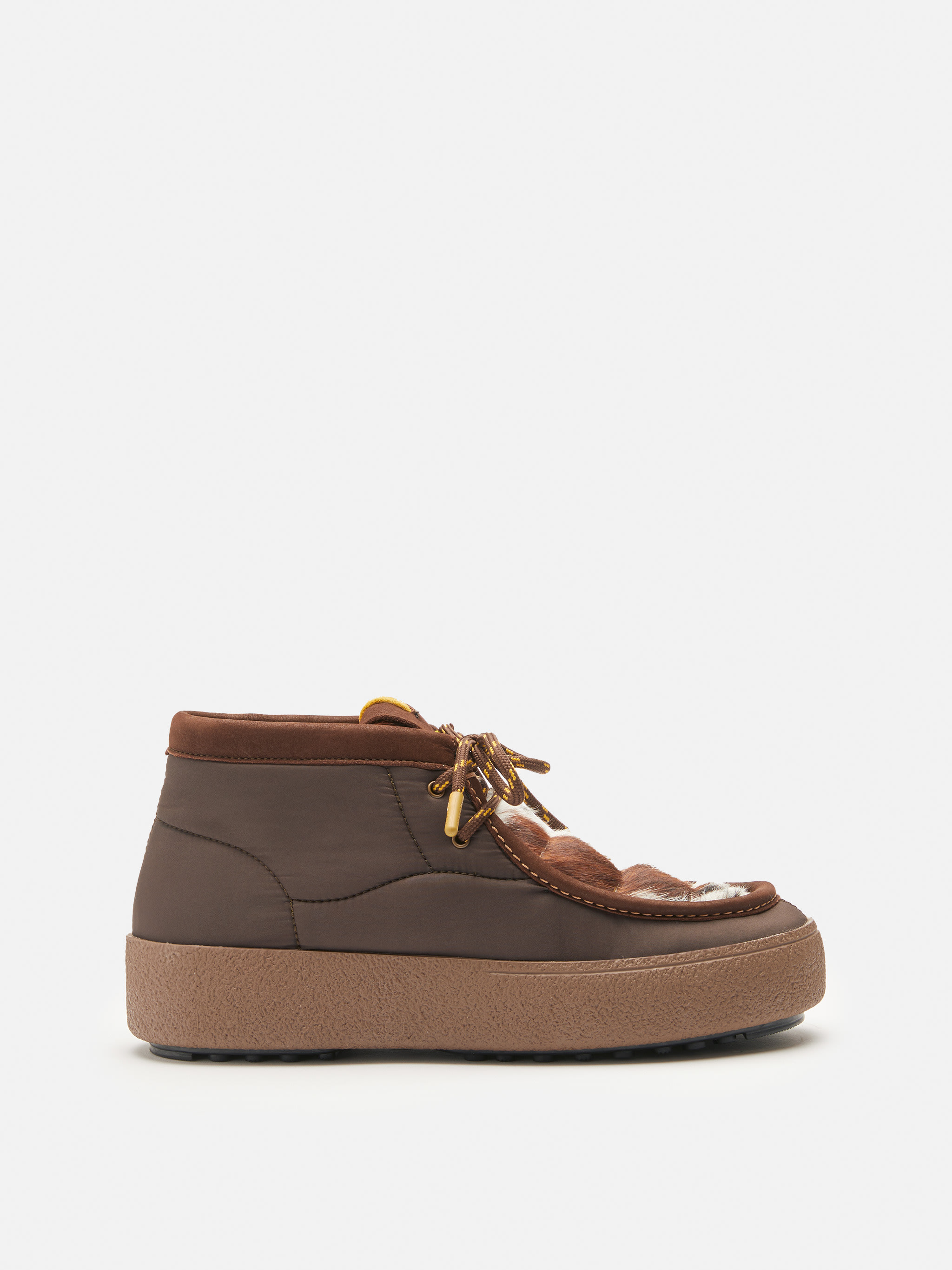 MTRACK MID BROWN COW-PRINT PONY SHOES