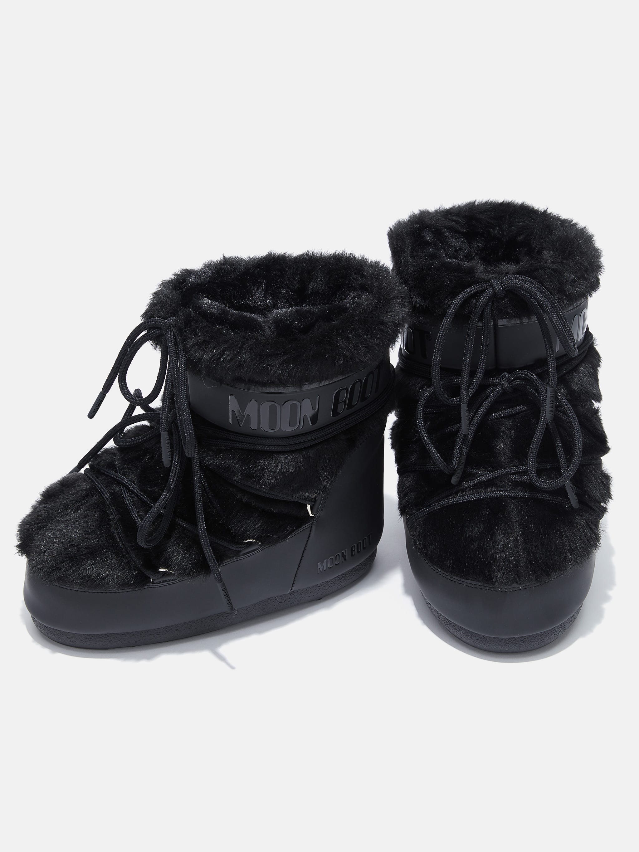 ICON LOW BLACK FAUX-FUR BOOTS image number 2