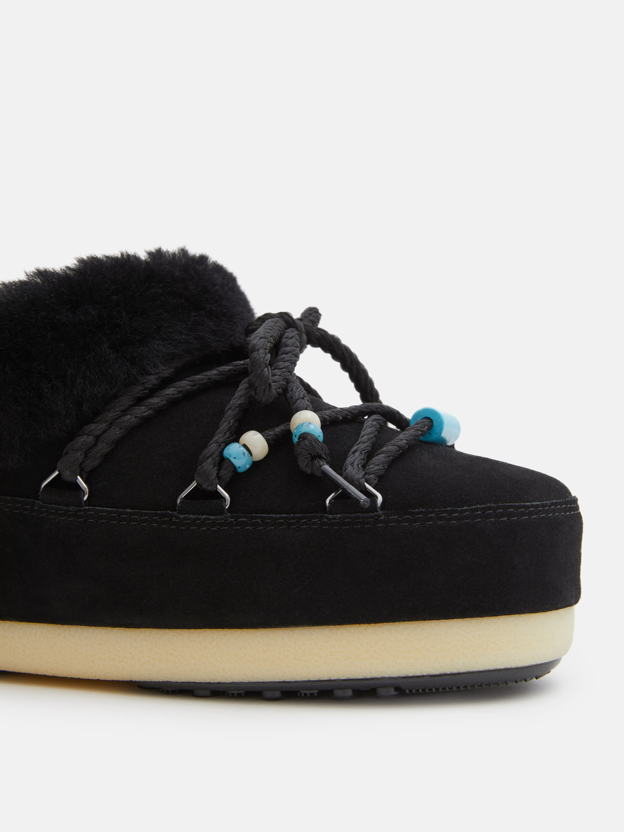 SUEDE BEADS BLACK MULES image number 3