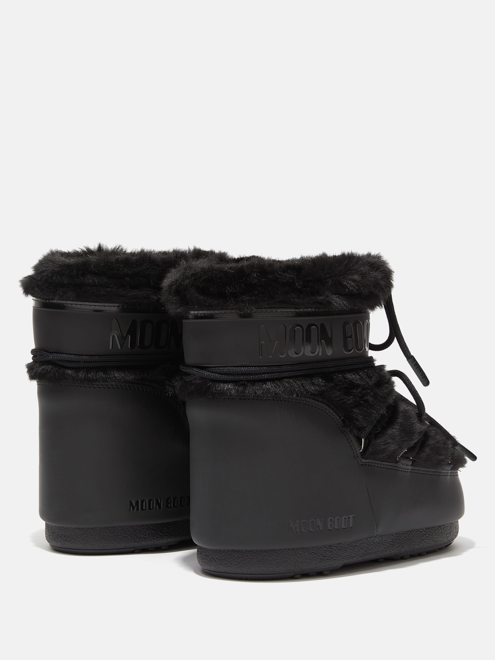 ICON LOW BLACK FAUX-FUR BOOTS