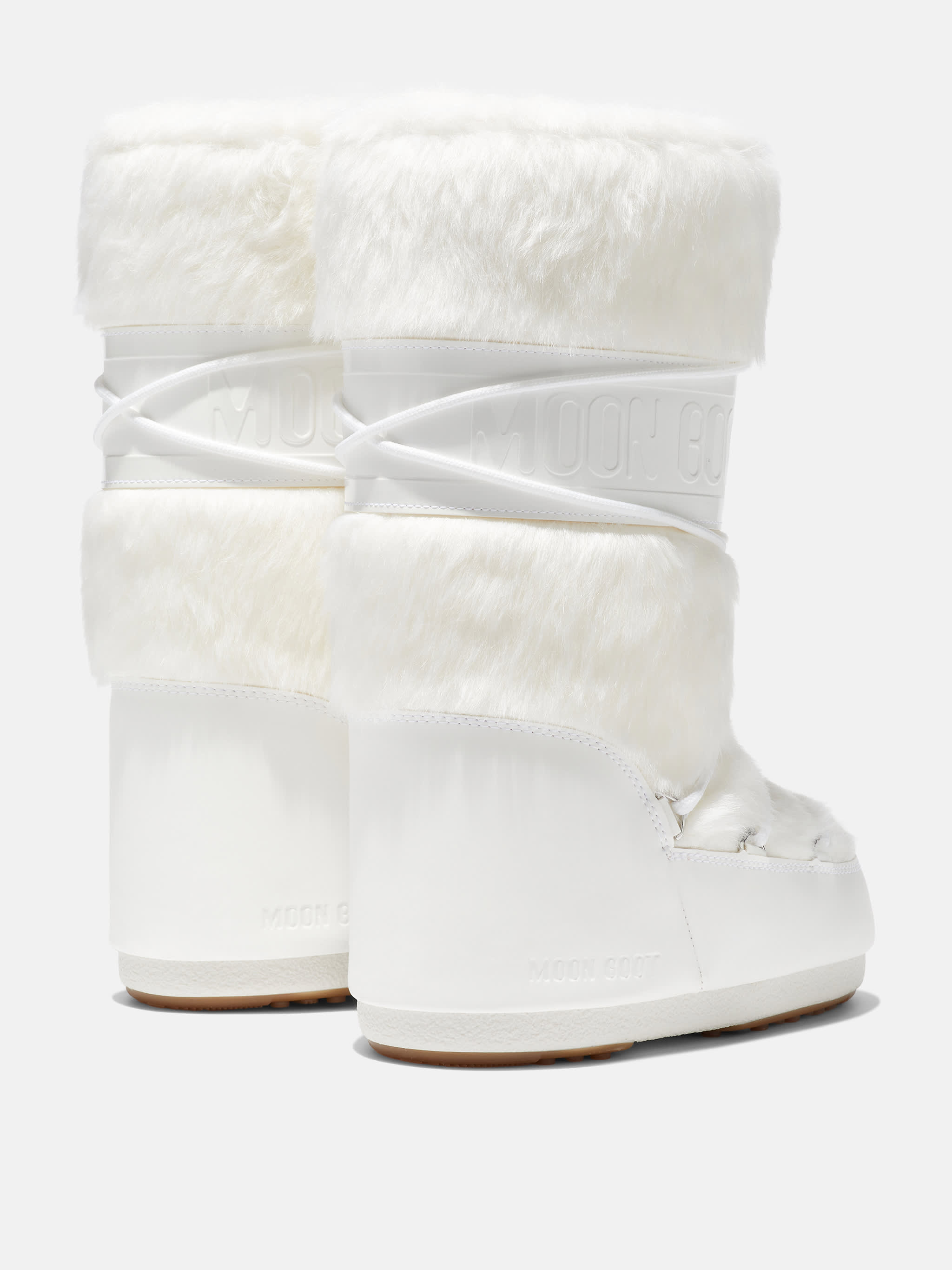 ICON WHITE FAUX-FUR BOOTS image number 1