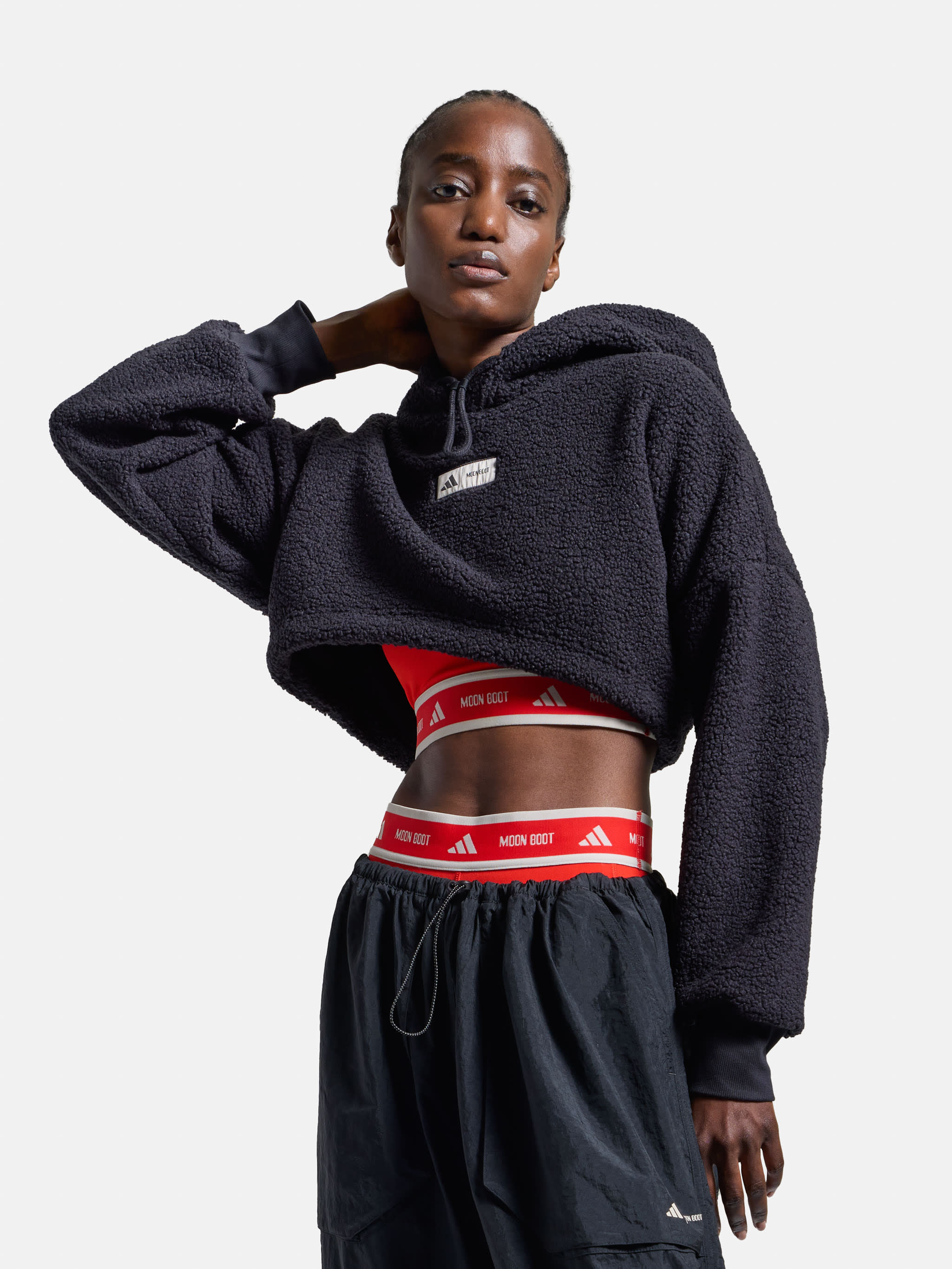 adidas x Moon Boot Cropped Black Hoodie