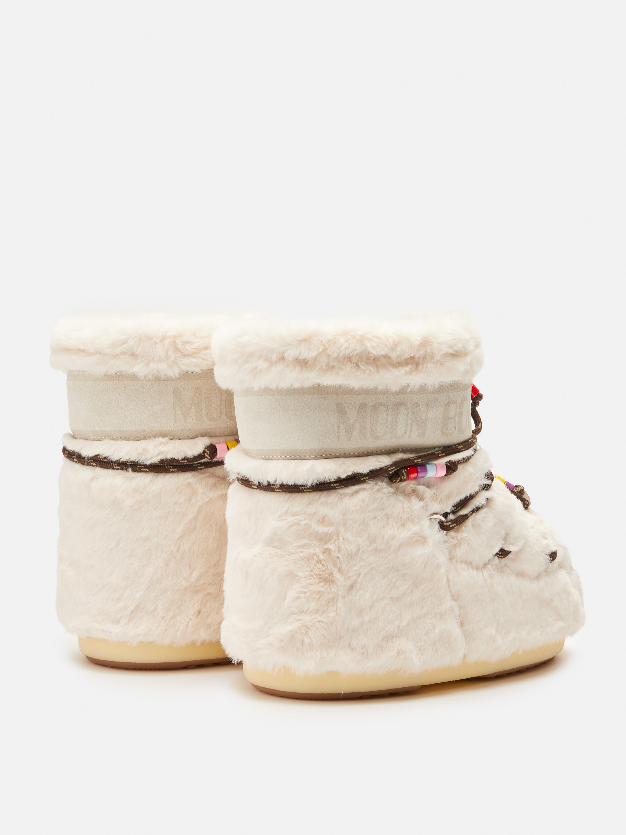 ICON LOW CREAM FAUX-FUR BEADS BOOTS image number 1