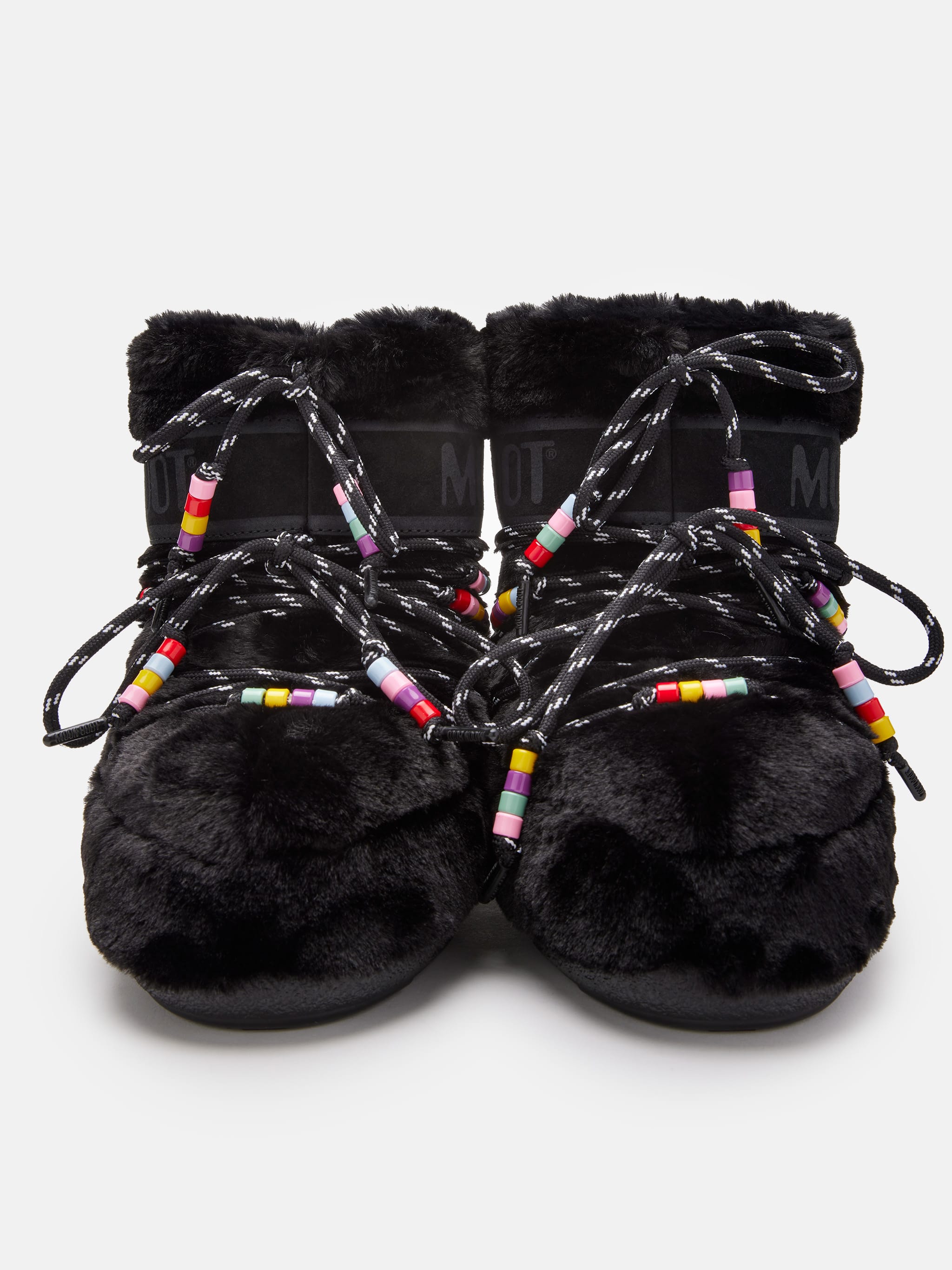 ICON LOW BLACK FAUX-FUR BEADS BOOTS image number 3