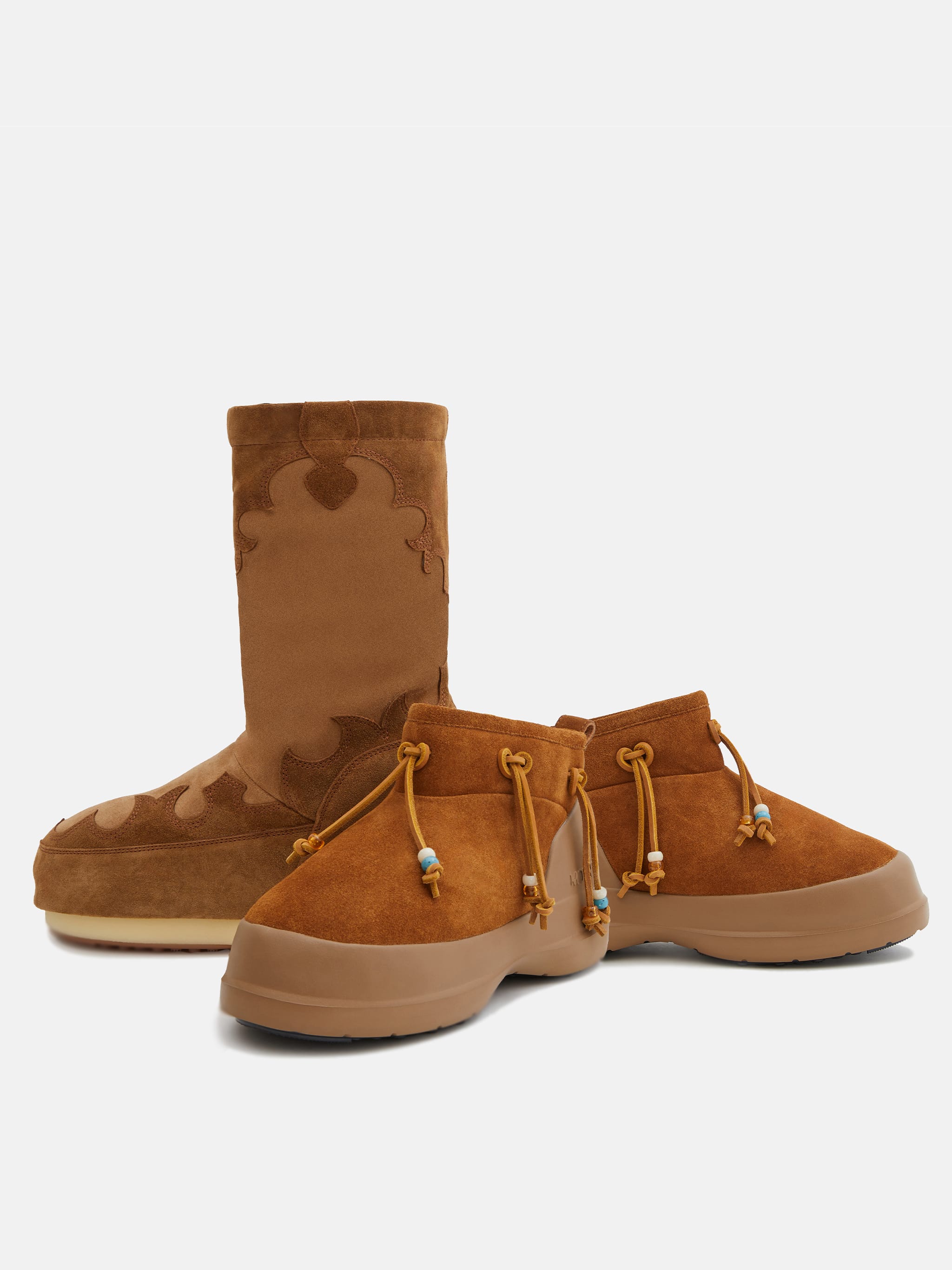 ICON SUEDE EMBROIDERY BROWN BOOTS image number 4