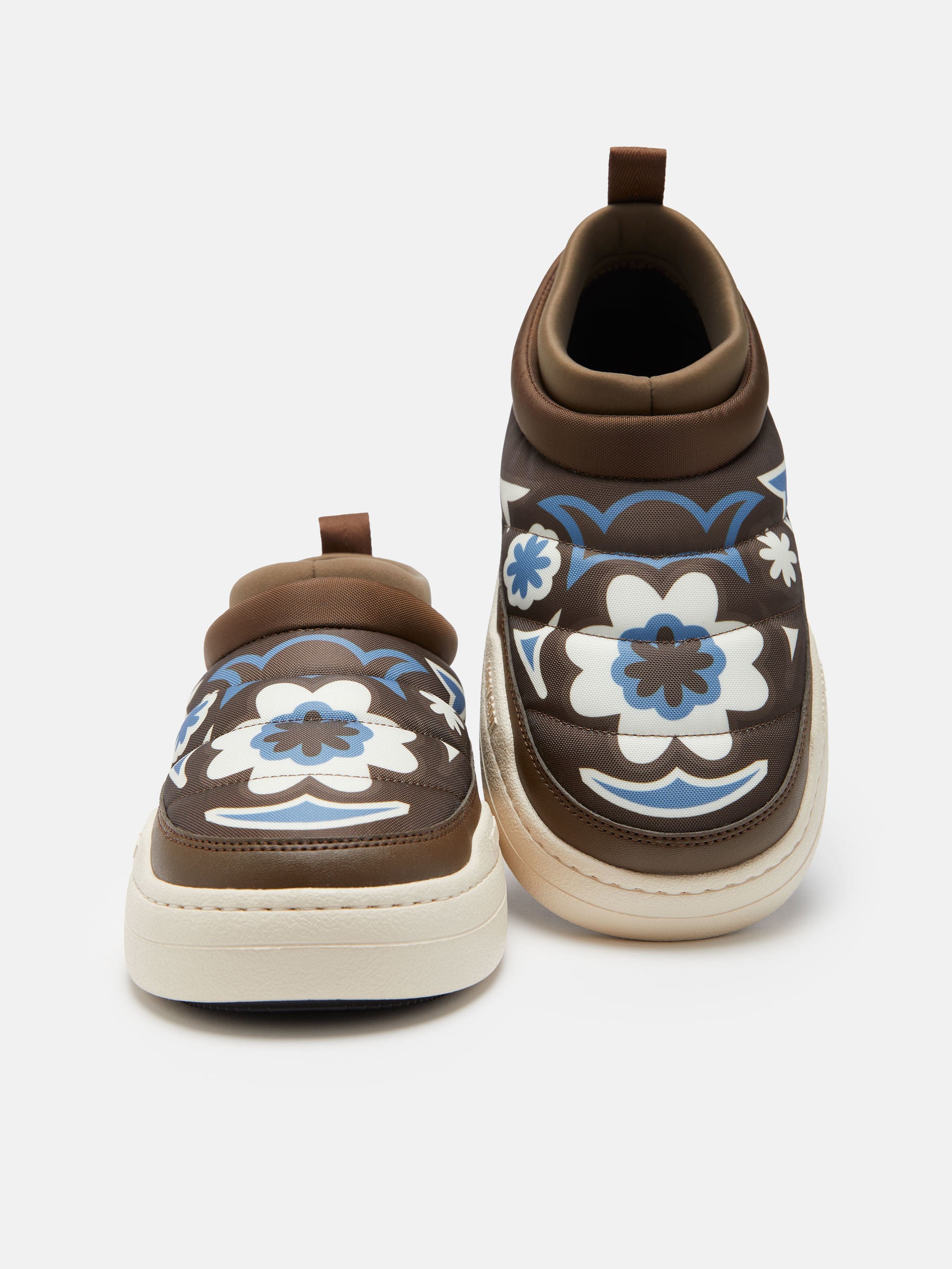 PARK SOFT FLOWER-PRINT BROWN SNEAKERS image number 3