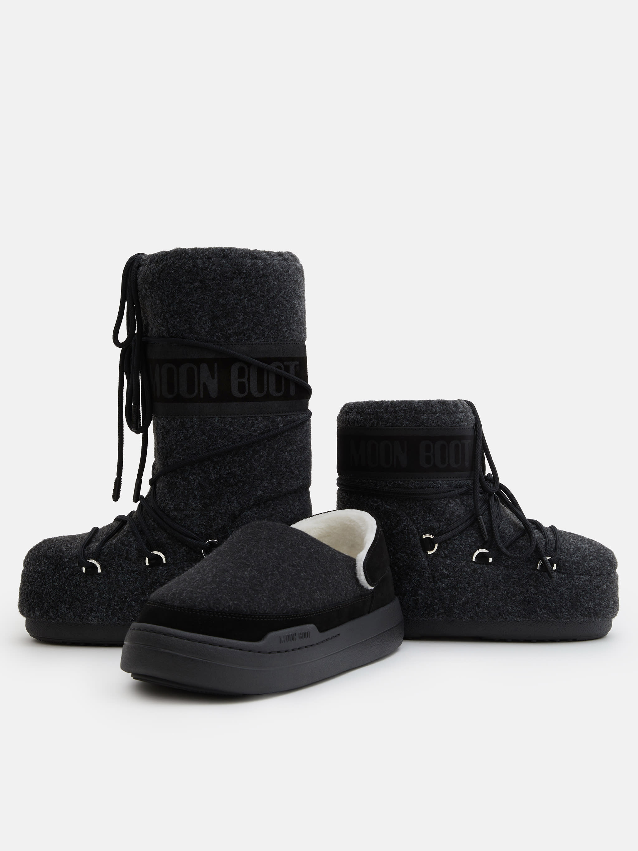 ICON LOW BLACK FELT BOOTS image number 4