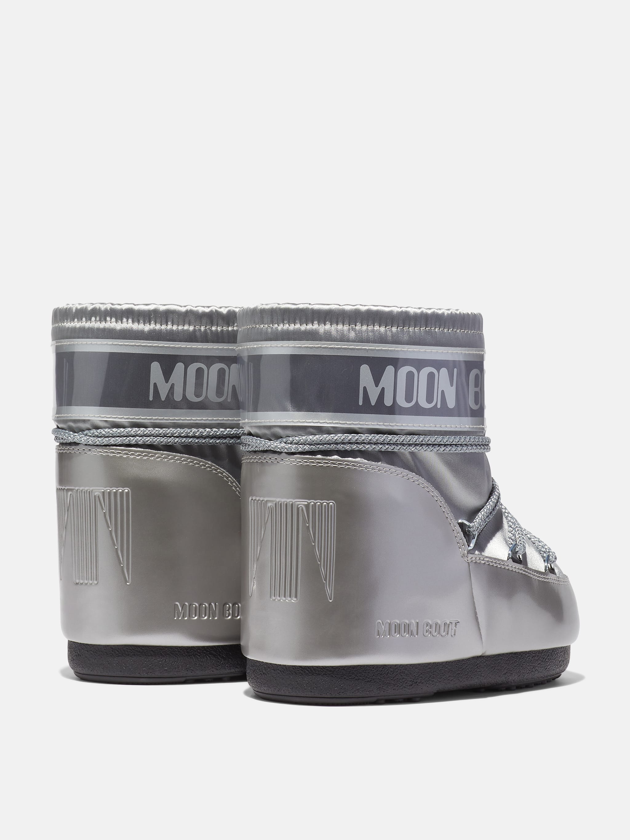 ICON LOW GLANCE SILVER SATIN BOOTS