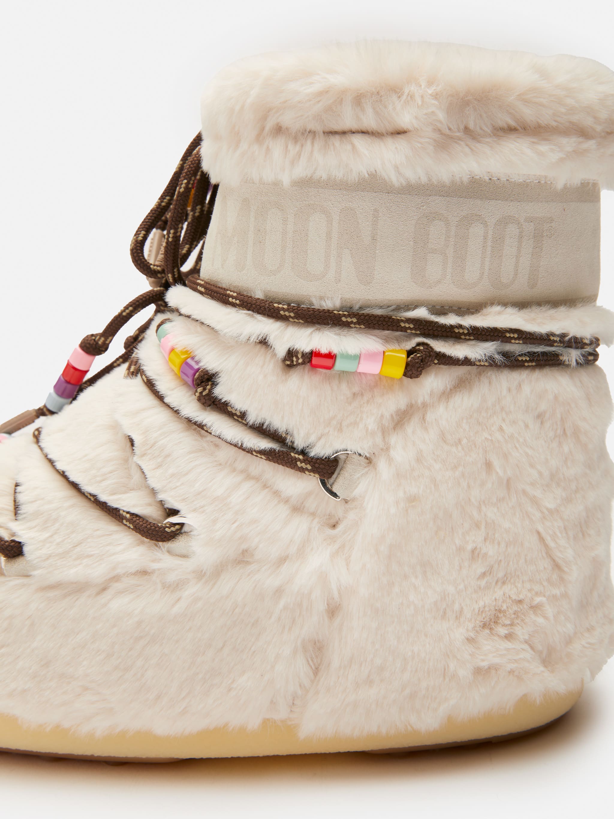 ICON LOW CREAM FAUX-FUR BEADS BOOTS image number 2