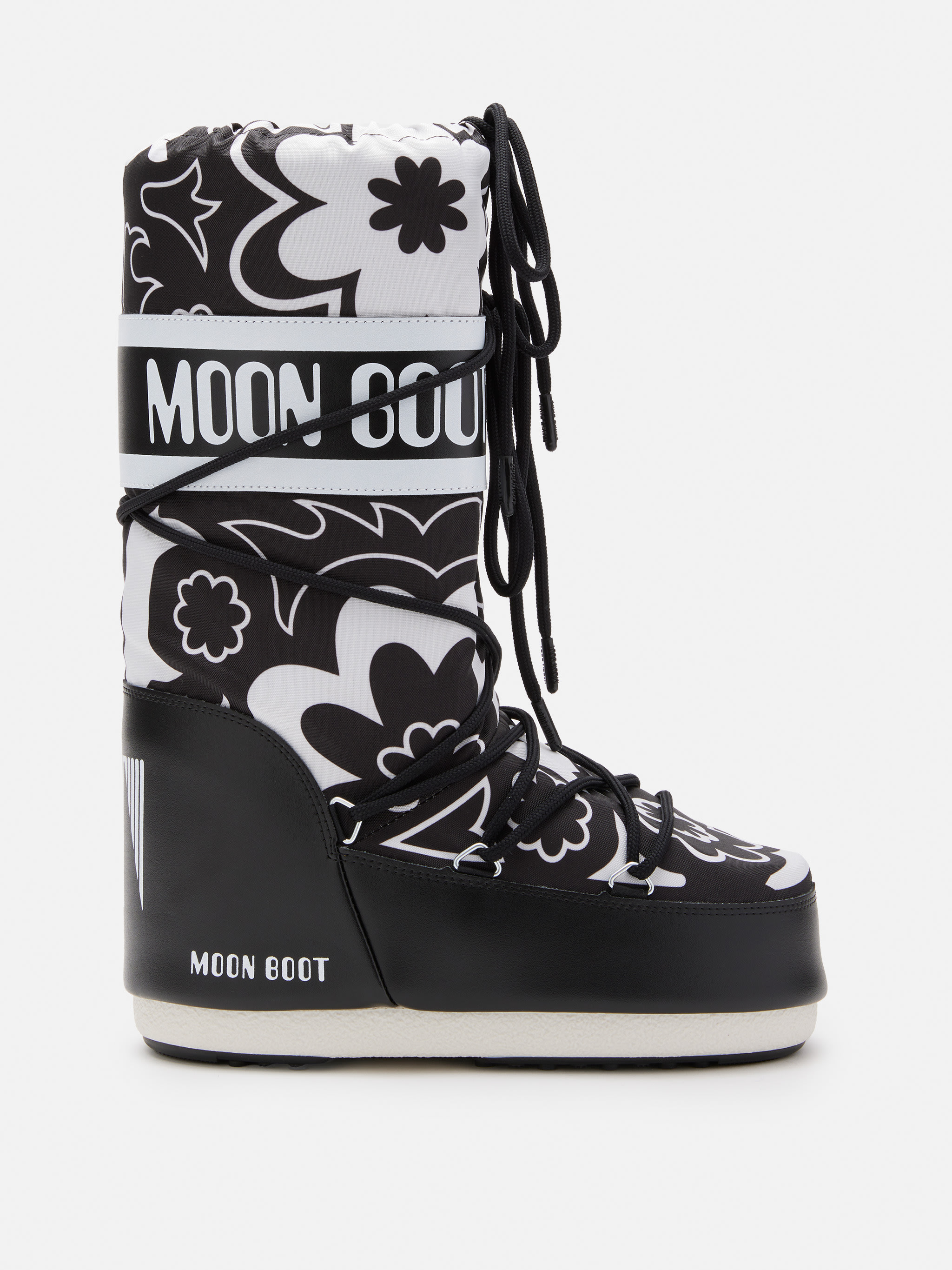 BOTAS ICON NEGRO CON ESTAMPADO FLORAL