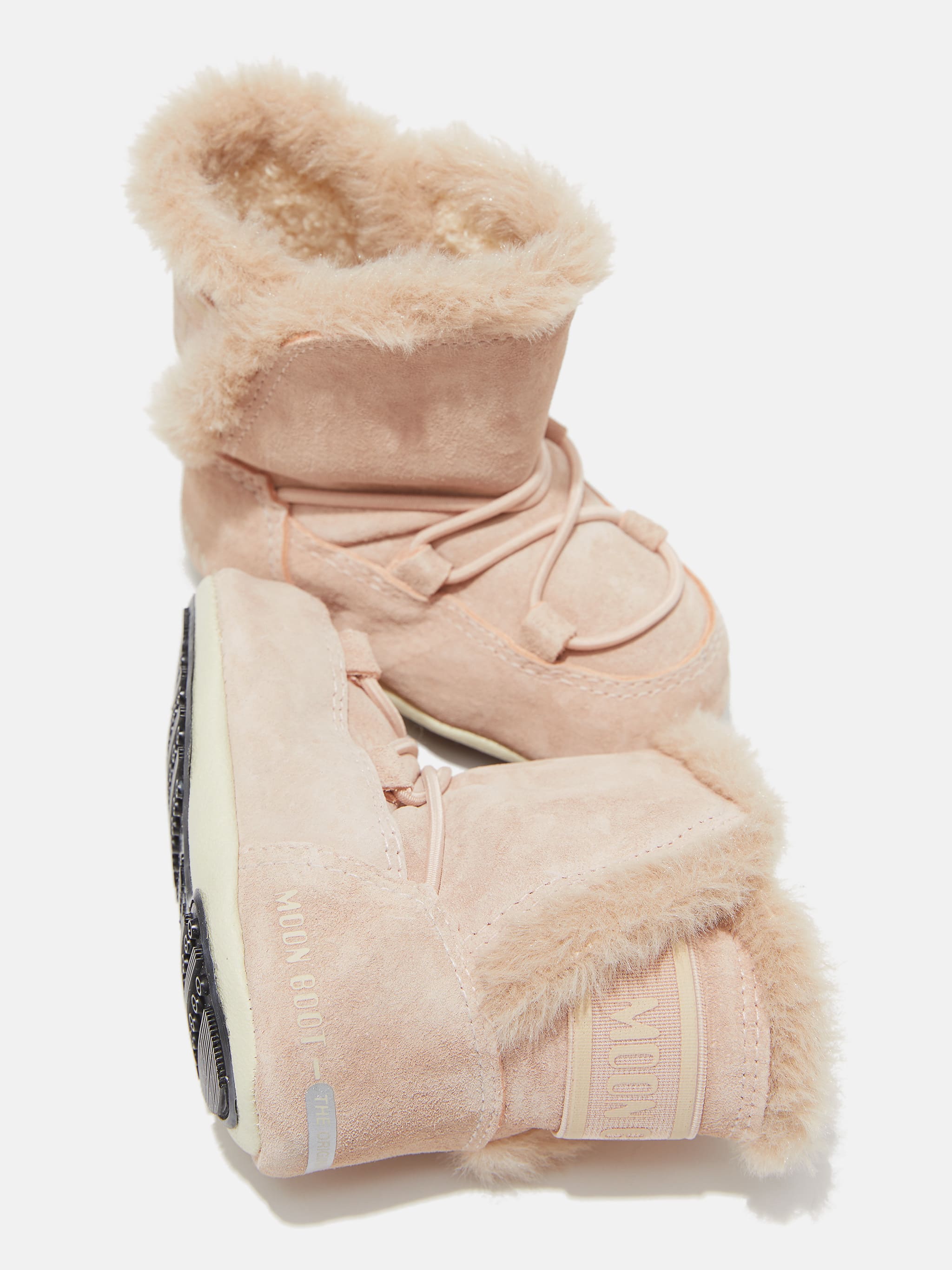 CRIB PALE-PINK SUEDE BOOTS