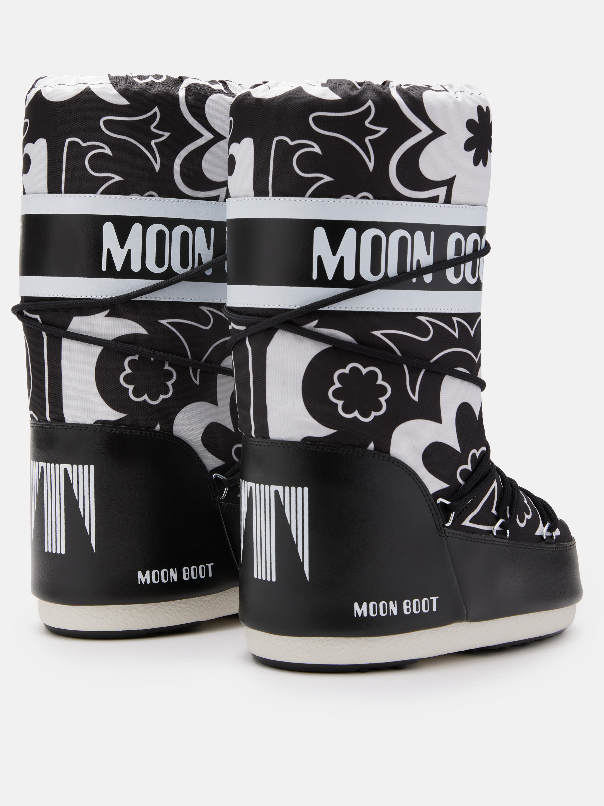 BOTAS ICON NEGRO CON ESTAMPADO FLORAL