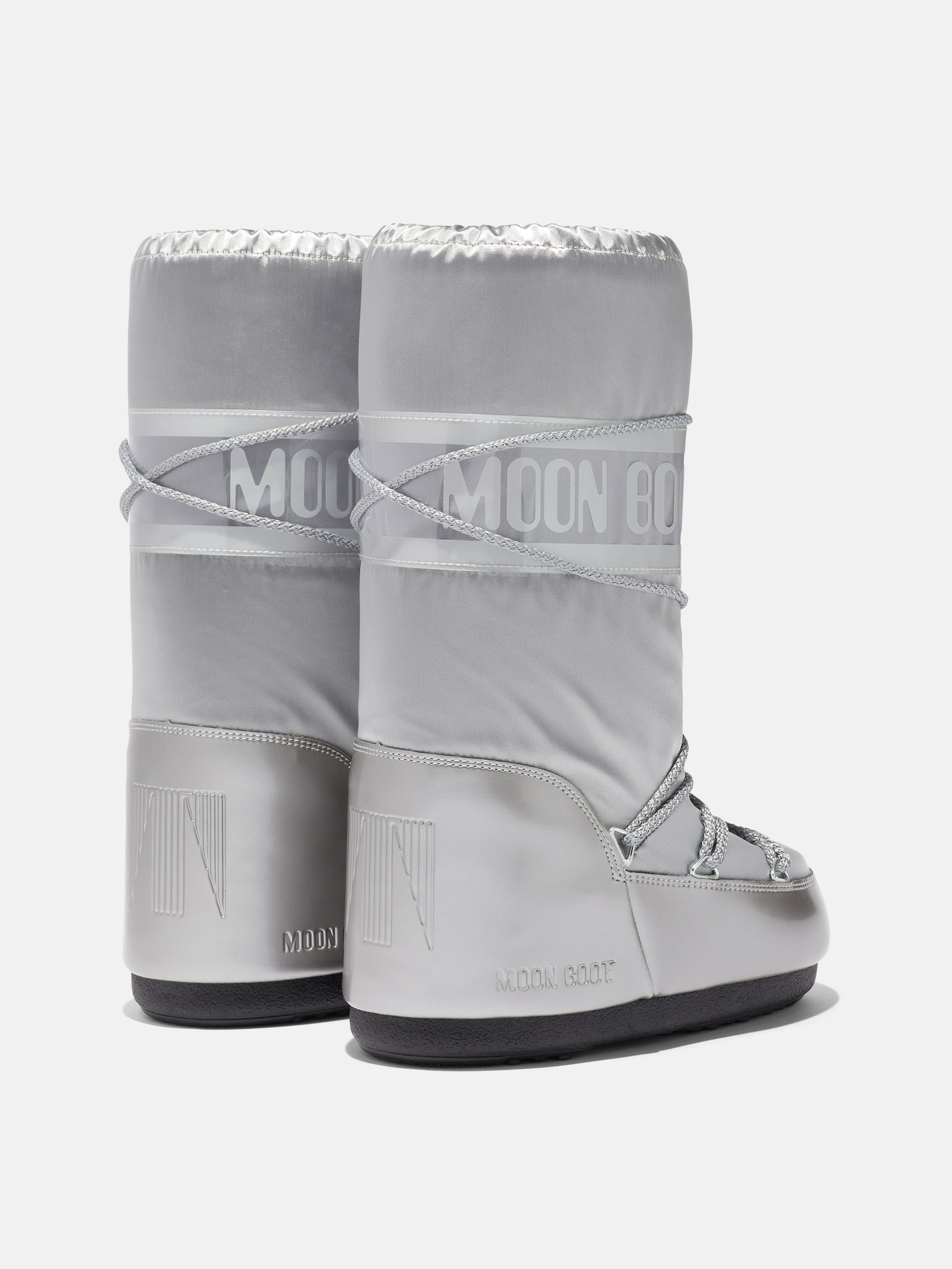 ICON GLANCE SILBER SATIN STIEFEL