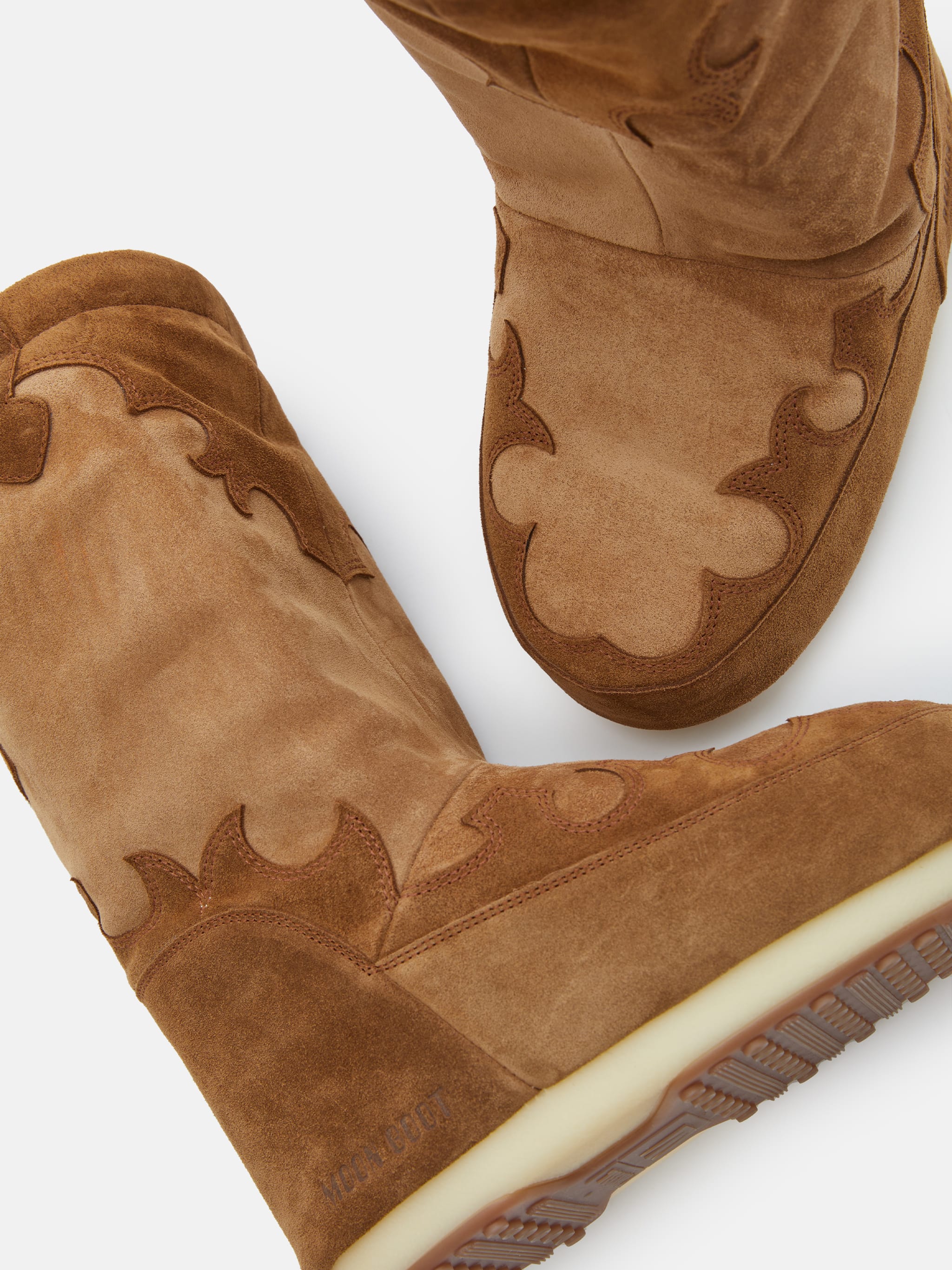 ICON SUEDE EMBROIDERY BROWN BOOTS image number 3