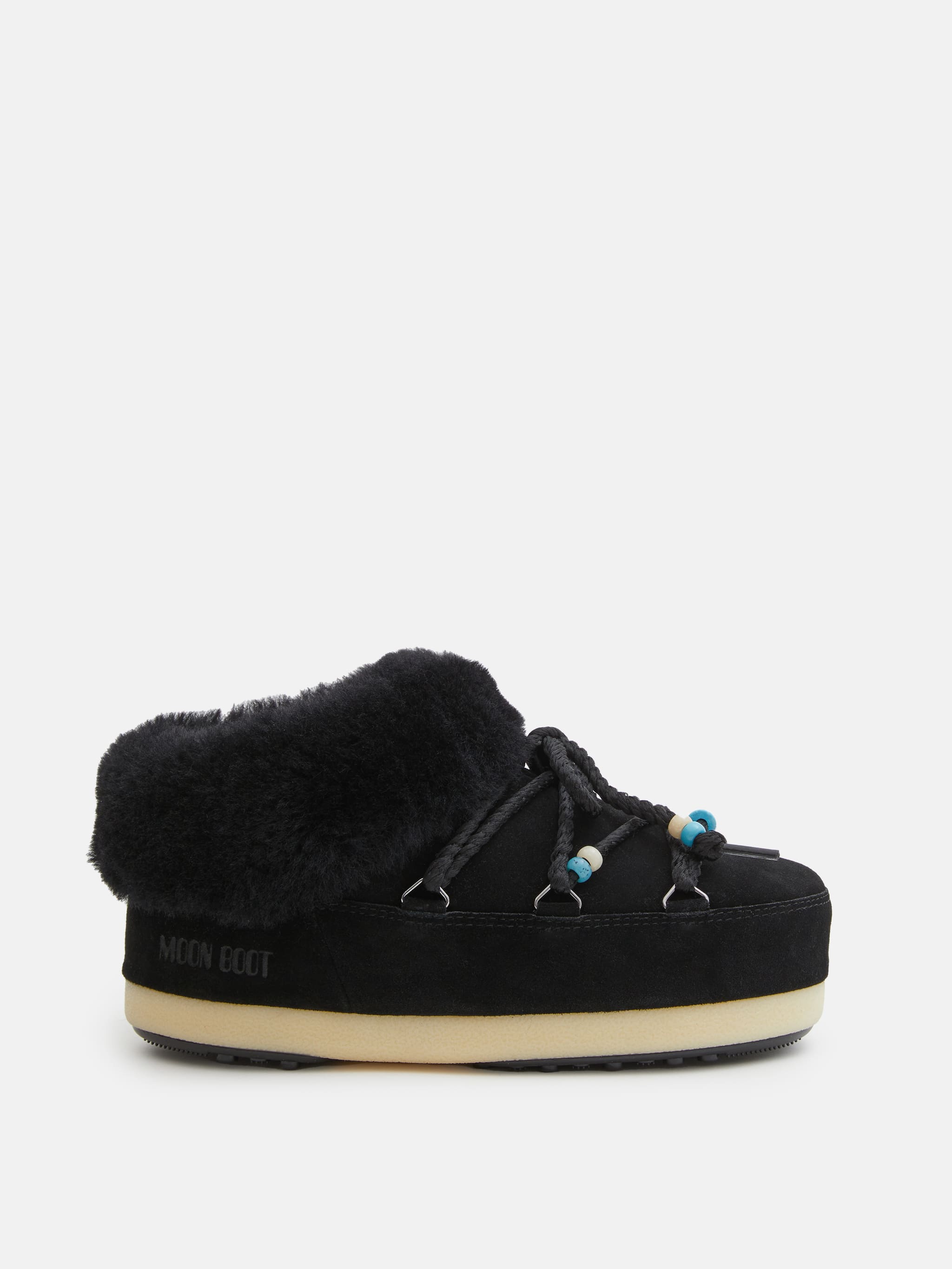 SUEDE BEADS BLACK MULES image number 0