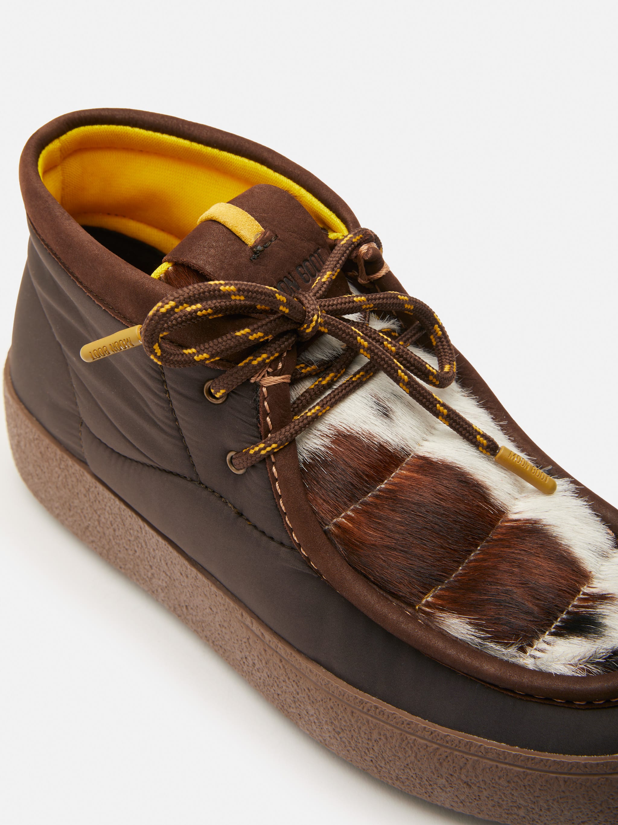 MTRACK MID BROWN COW-PRINT PONY SHOES image number 2