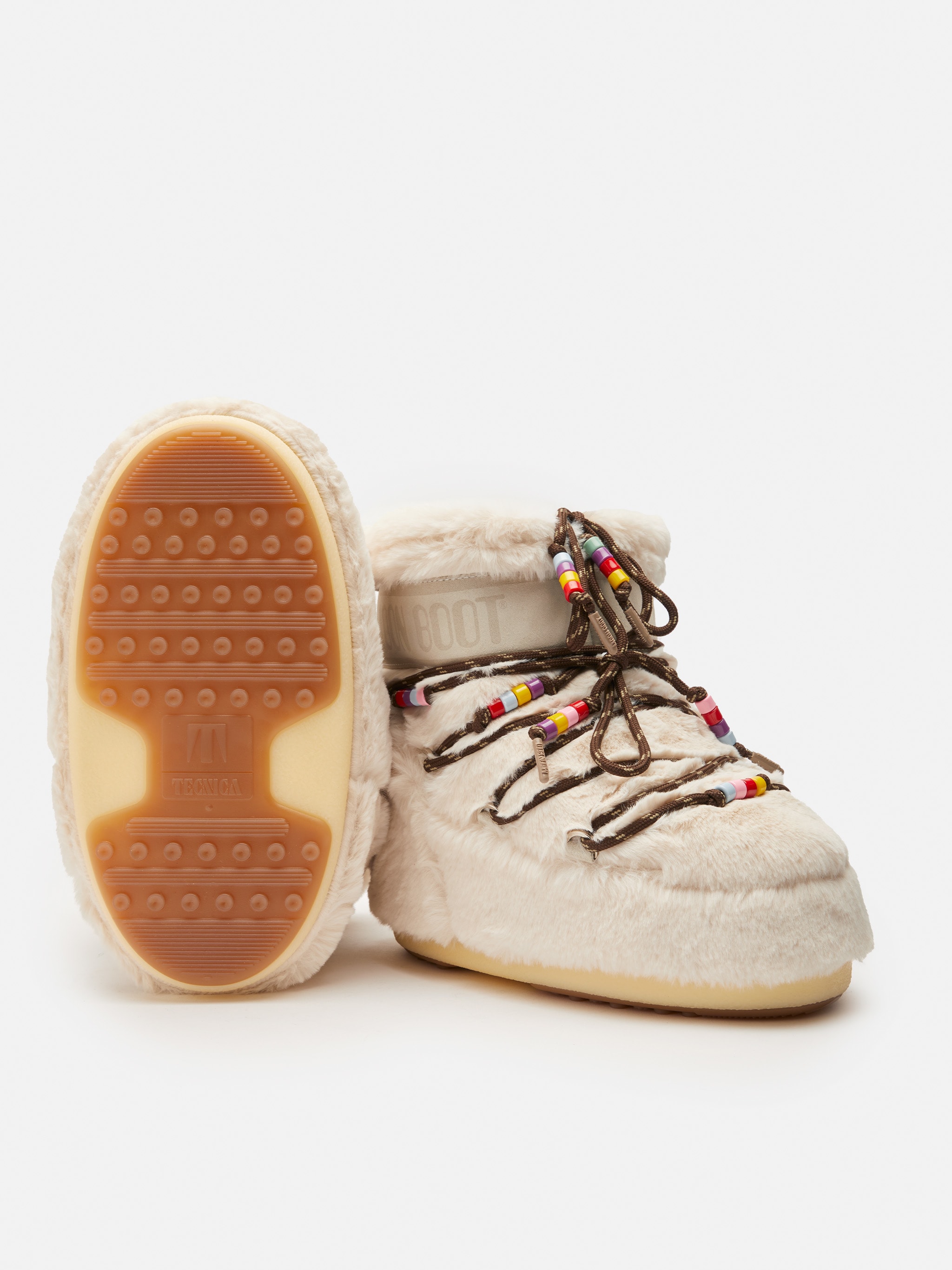 ICON LOW CREAM FAUX-FUR BEADS BOOTS image number 3