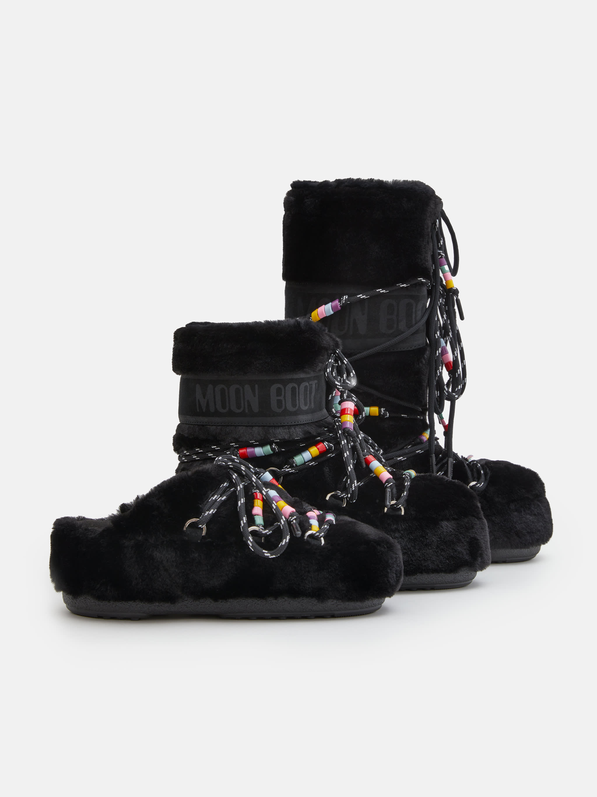 BOTTES ICON EN FAUSSE FOURRURE AVEC PERLES NOIR image number 4