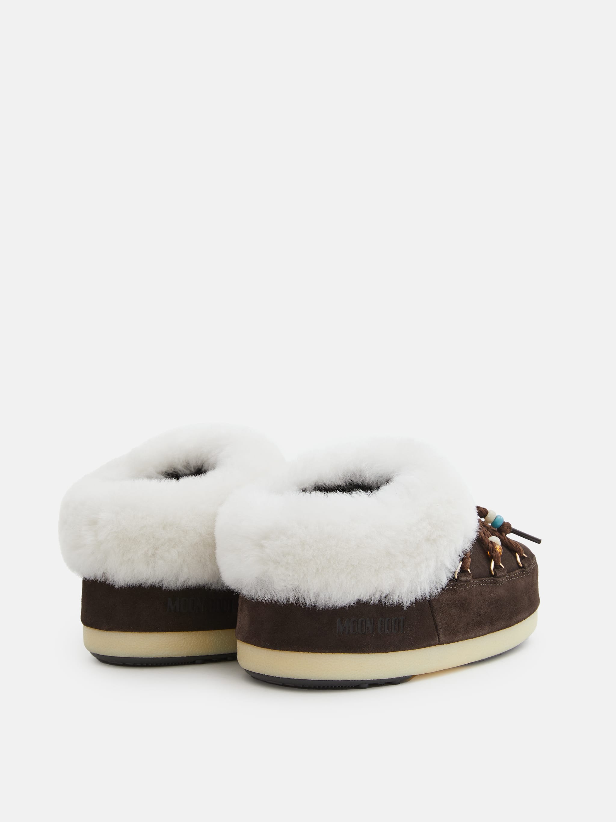 VELOURSLEDER BEADS MULES BRAUN