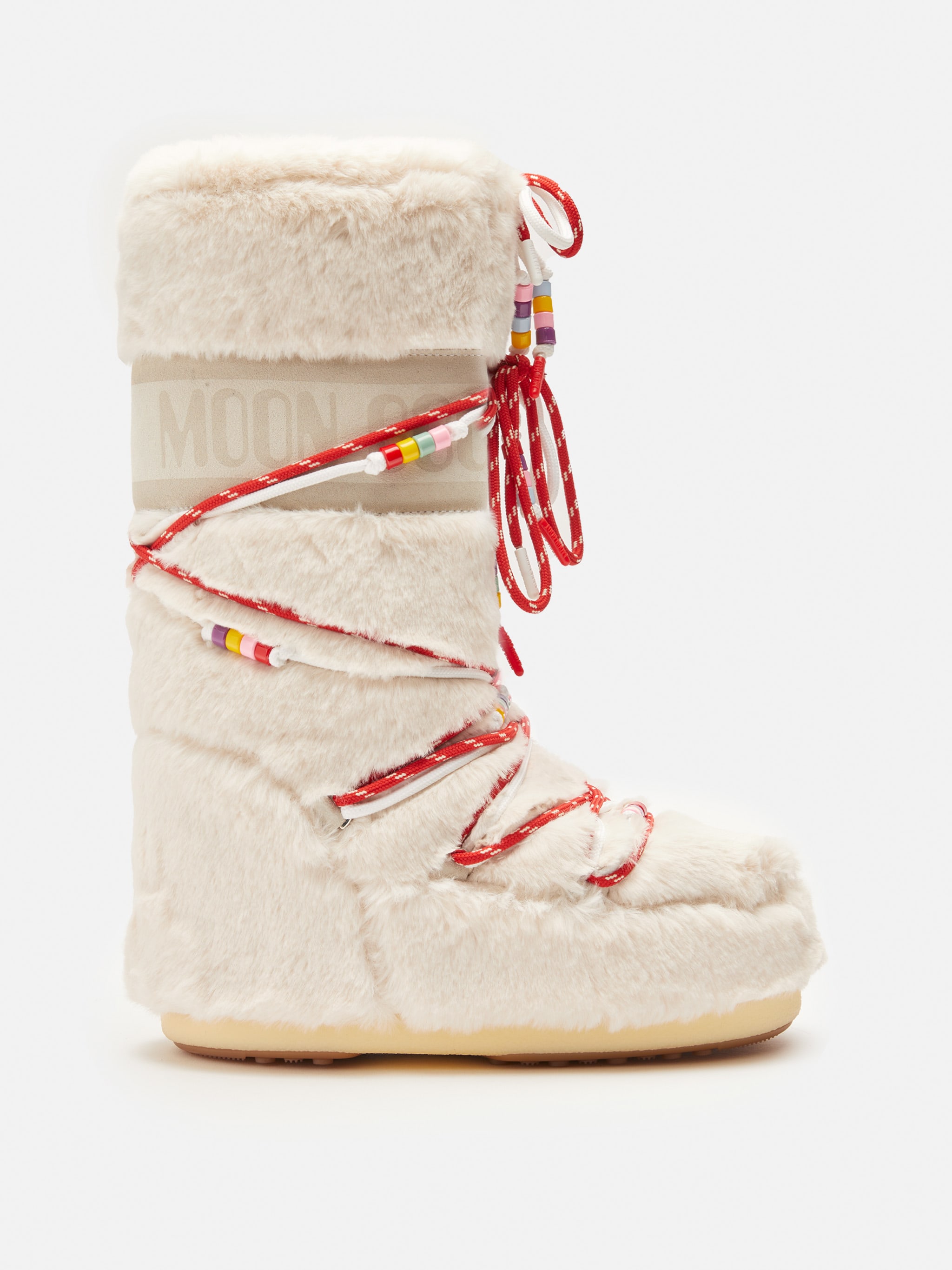 BOTAS ICON FAUX FUR BEADS CREMA