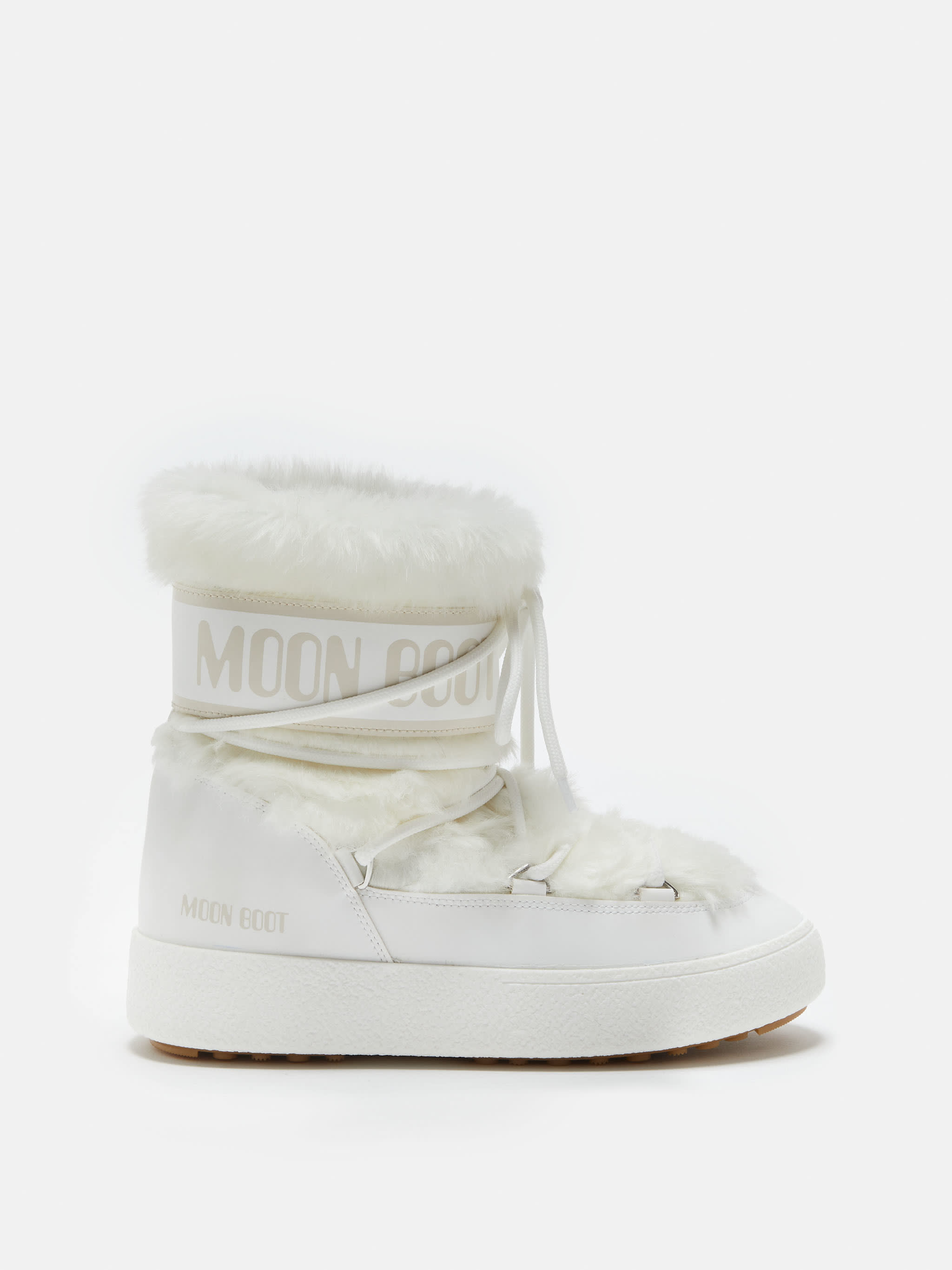 LTRACK LOW WHITE FAUX-FUR BOOTS image number 0